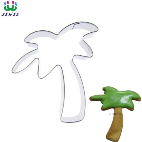 Direct Selling,Coconut Tree Shape Cake Decorating Fondant Cutters Tools,Tropical Plants Cake Cookie Biscuit Baking Molds
