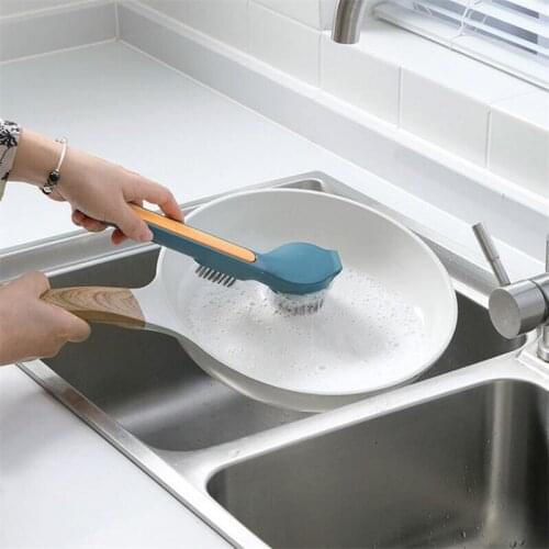 Multifunctional pp Kitchen Dish Pot Washing Sponge Plate Washing Brush 3 in 1 Scrubber Cup brush shovel Lazy Cleaner Household