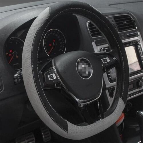 Fashion High Quality top Micro Fiber Leather car D-type steering wheel cover F-266
