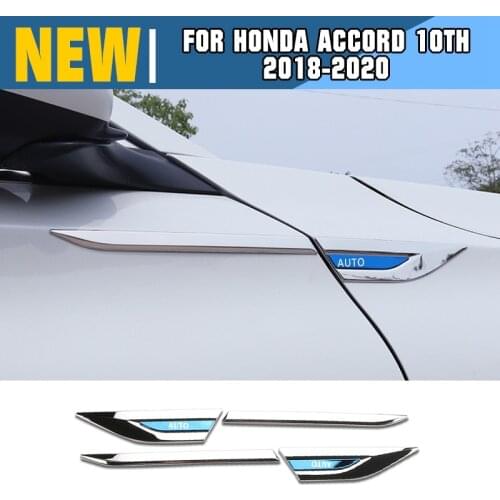 Pcmos Stainless Steel Chromium Styling Stickers For HONDA Accord 10th 2018-2020 Fender Side Air Outlet Cover Trim Exterior Parts