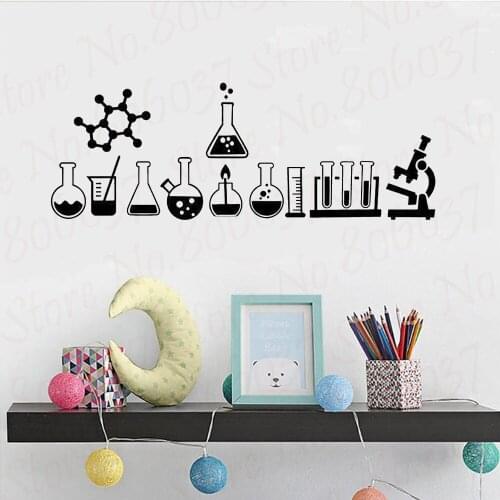 Science Wall Sticker Laboratory Decor Science is Cool Vinyl Decals Mural Geek Wall Art Decals Bedroom Chemistry Sticker WL943
