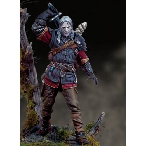 Unpainted Kit 1/32 54mm scale White wolf warrior 54mm figure Historical Figure Resin Kit model