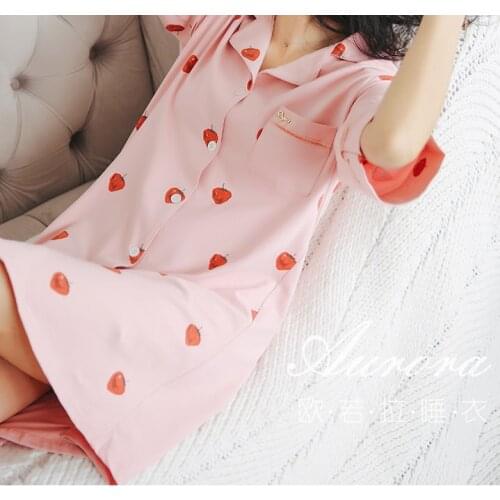 Nightdress Summer Women Casual 100% Cotton Printed Sleepdress Ladies Comfortable Dressing Female Soft Loose Nightskirt Homewear