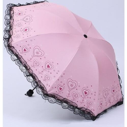 New folding vinyl lace umbrella outdoor UV-proof clear umbrella creative umbrella parasol lace umbrella