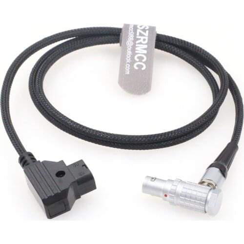 Red Epic Scarlet Gemini Camera Braided Power Cable Right Angle 6 Pin Female to D-tap