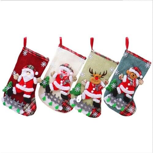 Christmas Stocking Classic Large Stockings Santa Snowman Reindeer Xmas Character for Family Holiday Christmas Party Decorations
