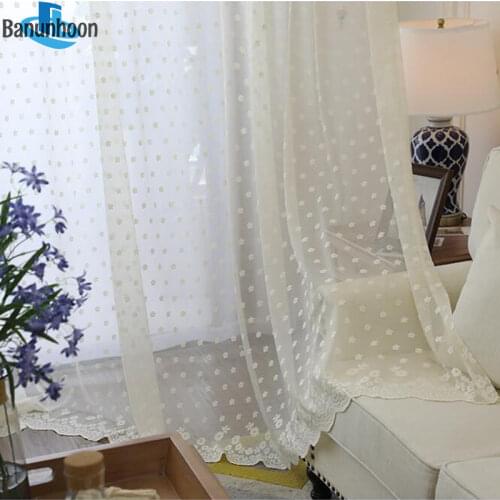 2019 Cortinas Dormitorio Mesh Flowers Lace Gauze Curtains Screens For Living Room Warp Knitting Embroidery Tulle For Bedroom