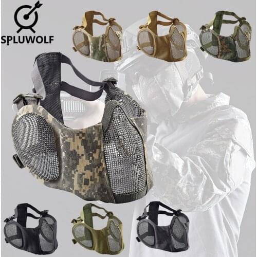 Steel Mesh Airsoft Shooting Military Tactical Hunting Masks Paintball Masks with Lengthen Ear Protection