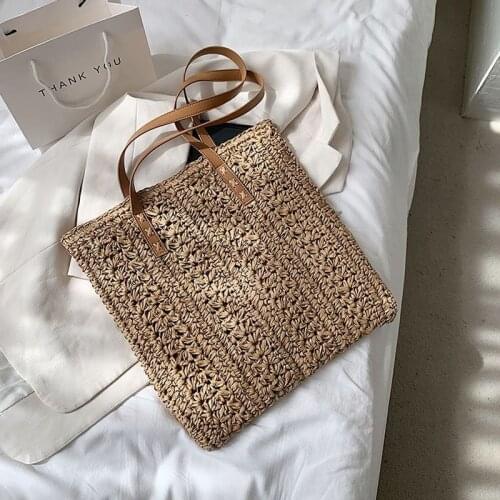 Summer Large Capacity Beach Straw Shoulder For Womens Bag Simple Luxury Brand Travel Shopping Female Handbags Top Handle Totes