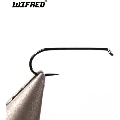 Wifreo 25pcs 2X Long Shank Barbless Streamer Nymph Stonefly Bugger Nymph Fly Tying Hook Sharp High Carbon Steel Trout Hook