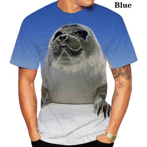 Cute Sea Lion 3D Printed Funny T Shirt for Men/women Fashion Summer Short Sleeve Tops