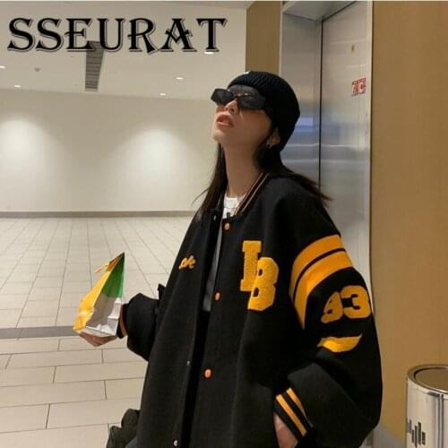 SSEURAT Women Baseball Uniform Tide 2021 Jacket Female Summer Korean Style Fashion Loose Tops