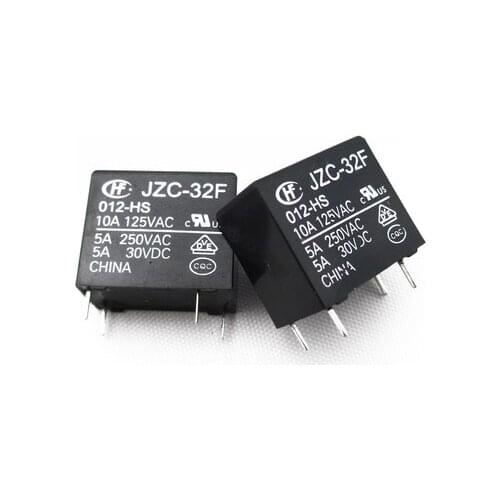 10pcs new Relay HF32F-G JZC-32F-005 012 024-HS -HS3 5A 10A