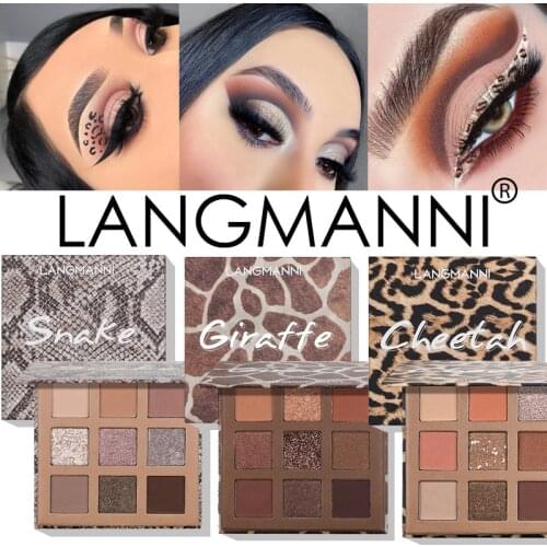 9 Colors Snake/Griaffe/Cheetah Eyeshadow Palette Rich Color Matte Glitter Brown Eyeshadow Makeup Palette Nude Eye Pigments