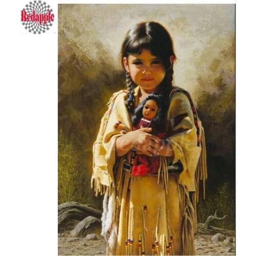 5D DIY Diamond Painting Indian girl Full Diamond Embroidery icon Diamond Mosaic Native Picture Of Rhinestone Decoration Painting