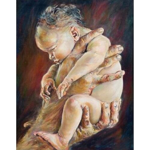 5d Diamond Painting" oil painting baby "3D Full Square round Drill Embroidery beads Cross Stitch mosaic handmade gifts
