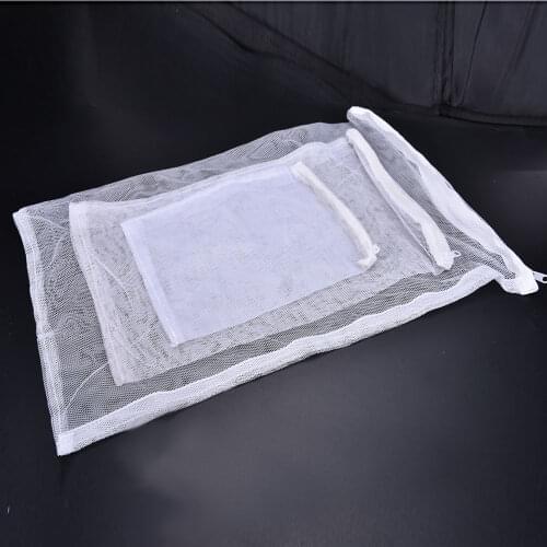 White 1Pcs Aquarium Fish Tank Pond Filter Mesh Bag Net For Bio Ball Carbon Media Ammonia Bag Isolation Bag NEW