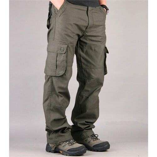 Men Cargo Pants Casual Pant Multi Pocket Military Overall High Quality Mens Outdoors Long Trousers Tactical Male Plus Size 30-44