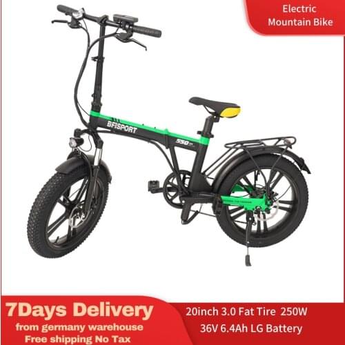20inch Cheap Folding Electric Bike 250W Motor Fat Tire Mountain Fatbike Sport Electric Bicycle LG Battery EU Warehouse No Tax