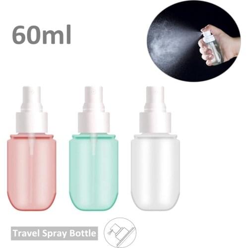 60ml Travel Empty Spray Bottle Plastic Atomizer Small Mini Empty Refillable Perfume Water Sprayer Bottle Makeup Containers