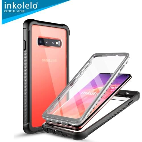 Inkolelo Samsung Galaxy S10 Case Built in Screen Protector 360 Degree Heavy Duty Drop proof Shockproof Case Full Body Protective