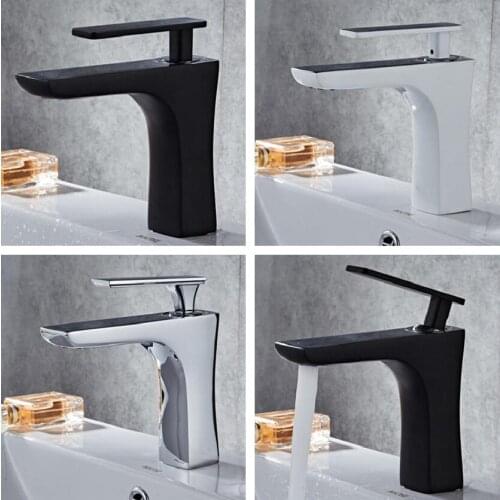 Brass 3 Colors Single Handle Bathroom Mixer Tap Sink Bath Hot/Cold Water Single Hole Kitchen Basin Faucet Deck Mounted