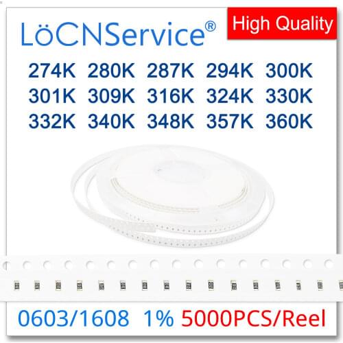 LoCNService 0805 1% 5000PCS 274K 280K 287K 294K 300K 301K 309K 316K 324K 330K 332K 340K 348K 357K 360K 2012 Resistor OHM
