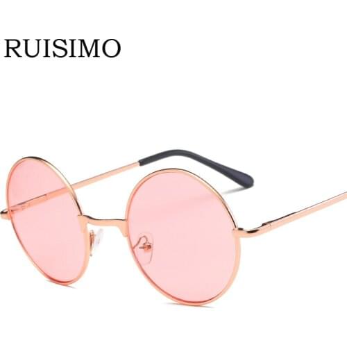 Sea Color Round Sunglasses Men Round Metal Mens Sunglass Brand Designer Retro Glasses UV400 sunglasses for women