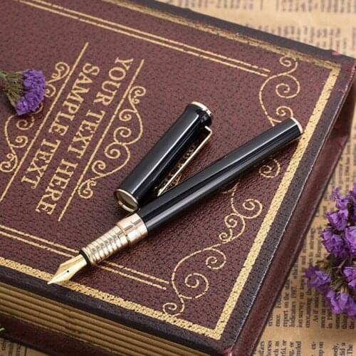 Picasso Unique POLO Metal Fountain Pen Iridium Fine Nib Bright Black Gift Box Optional Office & Home & School Writing Gift Pens