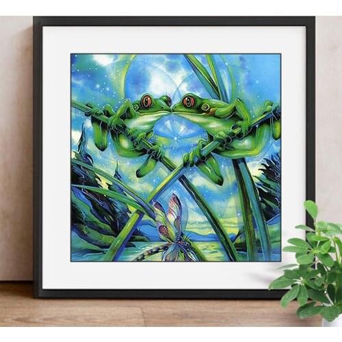 Full Square Diamond Painting Kiss Frog Diamond Embroidery Cross Stitch Picture Of Rhinestones Paint With Diamonds
