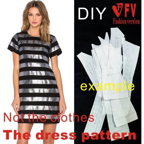 Clothing DIY The dress Dresses Sewing Pattern cutting drawing Elastic fabric Dress Sewing Template BLQ-243