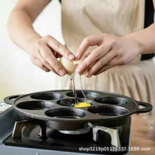 Seven-hole frying pan thickened omelette pan non-stick egg pancake steak pan cooking egg ham pan breakfast machine