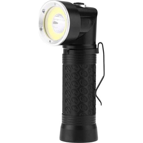 Led Angle Torch 90°Foldable Portable Handheld Bright Flashlight T6+COB LED Torch 4 Mode with Clip & Magnet