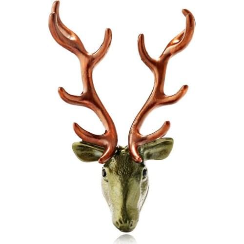 CINDY XIANG Vintage Enamel Elk Deer Head Brooches For Women And Men Fashion Metal Creative Christmas Jewelry Accessory Gift Kids