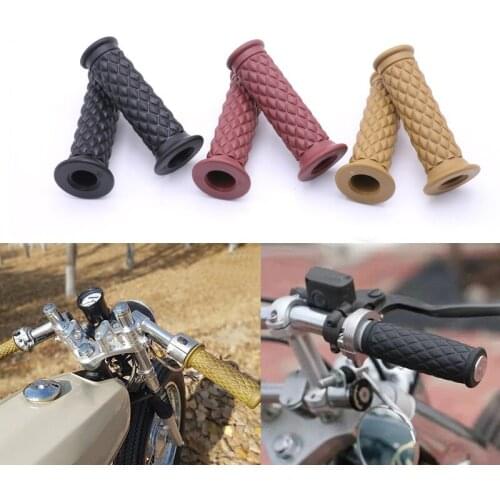 YOLU 1 Pair High Quality Motorcycle Grips Cover Universal 7/8'' 22MM Retro Motorbike Handlebar Hand Grips Cover