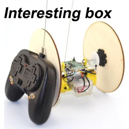 Fun remote control two-wheeled vehicle Makerspace diy kit homemade remote control car material scientific experimental robot