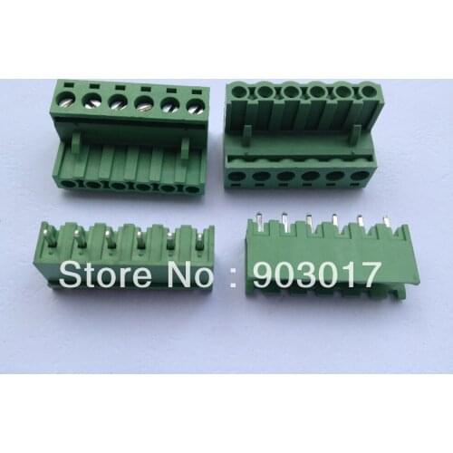 Type Green 6way/pin 5.08mm Screw Terminal Block Connector 100 Pcs Per Lot HOT Sale