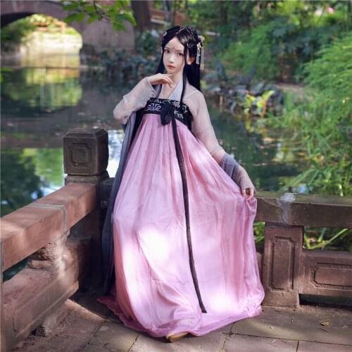 Women Hanfu Chinese Traditional Costume Ancient National Dress Han Dynasty Clothes Folk Festival Outfit Stage Clothing DC1127