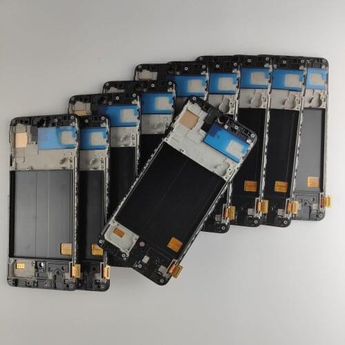 3/5/10PCS OLED For Samsung Galaxy A51 SM-A515FN/DS A515F/DS A515 LCD Display Touch Screen Digitizer With Frame With fingerprints