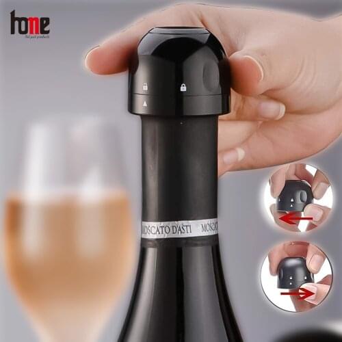 Vacuum Wine Bottles Stopper Reusable Corks with Lock and Unlock Sign for Champagnes Preserver Corks Bar Tools Accessories 1pc