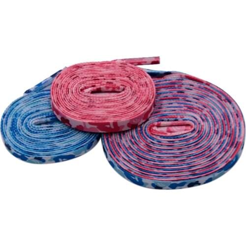 Weiou Lace 7MM Heat Transfer Printing Shoelace 10 pairs/lot Affordable Wholesale Green Red Blue Camouflage Boot Unisex Cordones