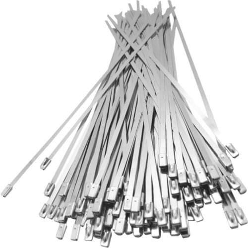 100PCS Multi-Purpose Stainless Steel Cable Ties Zip Ties Metal Lock Cable Metal Lock Zip-Escape Wrap Coated
