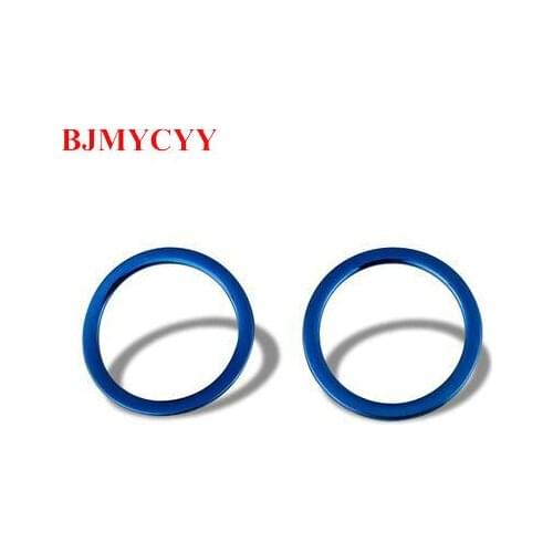 BJMYCYY 2PCS/SET Air vent decoration ring on the upper air conditioner of the automobile dashboard For KIA K2 Rio 2017