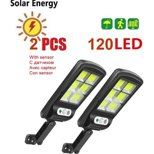 2pcs tabular oblong Powerful led Solar light outdoors PIR Motion Sensor Solar Powered Wall lamp Waterproof Sunlight for Garden D
