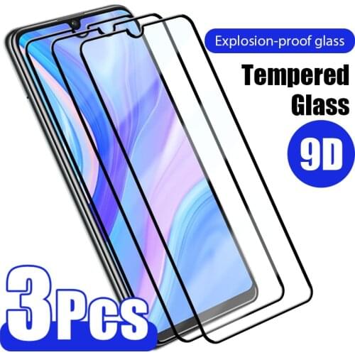 9D 3PCS Full Cover Tempered Glass For Huawei P Smart Z 2021 2020 2019 Screen Glass For Huawei Mate 20 30 10 Lite Nova 5T