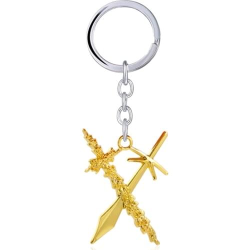 Anime YuYu Hakusho Keychain Men Metal Kuwabara Kazuma Weapon shuriken Key Chain Ring Women Pendant Jewelry Cosplay llaveros New