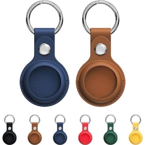 For Apple Airtags Case Leather Keychain Protective For Airtag Tracker Locator Device Anti-lost For airtag air tag Case llavero