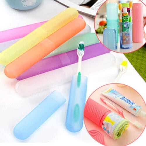 Travel Toothbrush Holder Travel Plastic Toothbrush Case Portable Toothbrush Tube Cover Storage Box LX7556