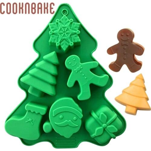 COOKNBAKE Christmas Silicone Molds Chocolate Candy Trays Baking Jelly Molds for Party Cake Decoration Christmas Themed Shapes