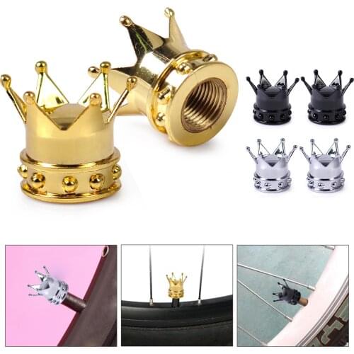 DWCX AUTO 2Pcs Tyre Crown Tire Wheel Valve Stems Air Dust Cover Cap for Bike Motorcycle Cars for VW Audi Ford Nissan Toyota Kia